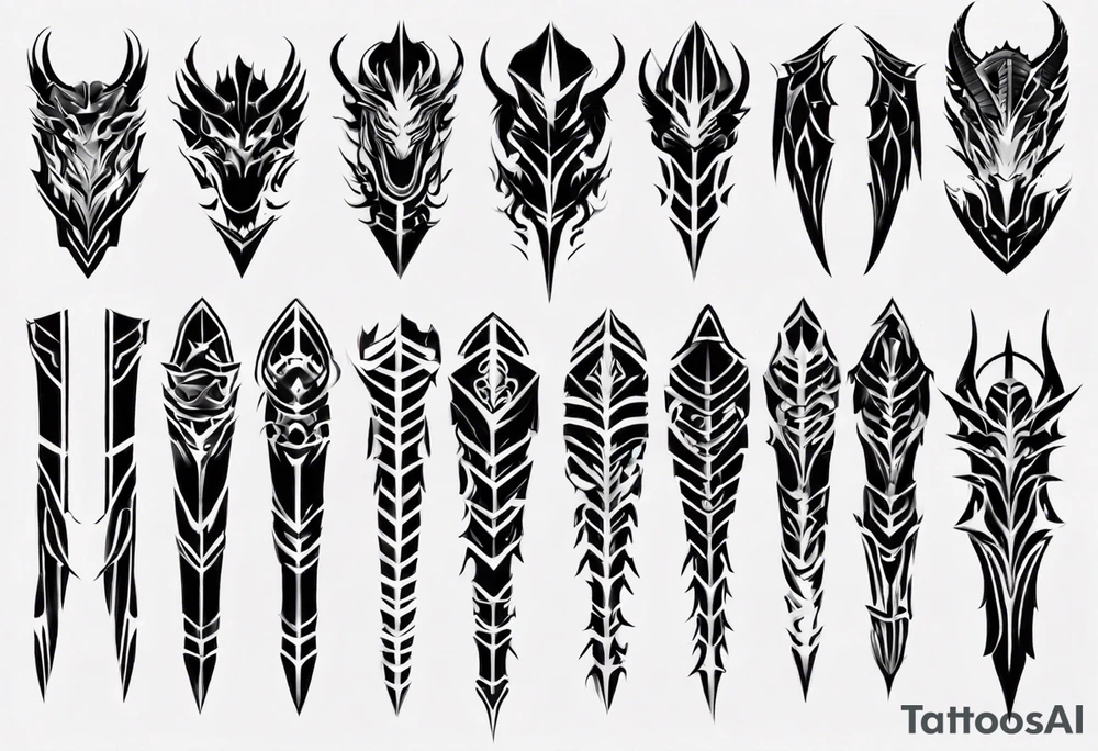 Dragon leg armor tattoo idea