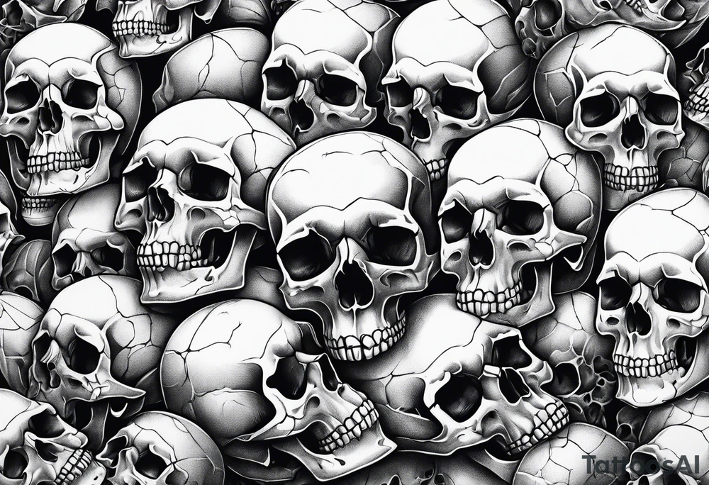 A lot of small skulls tattoo idea