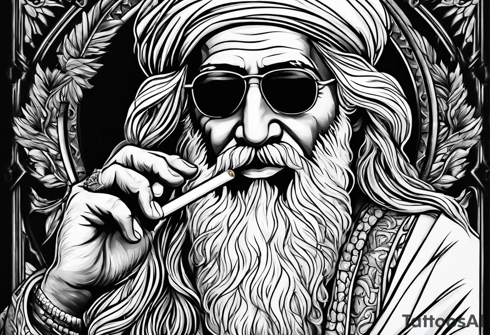 osama bin laden smoking cigarette tattoo idea