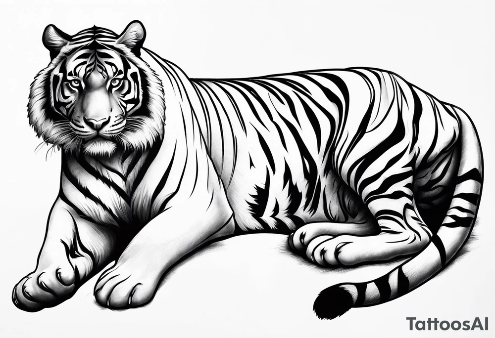Tiger for a Taurus man tattoo idea