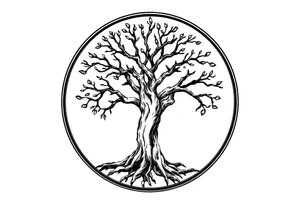 Tree of life in a circle tattoo idea