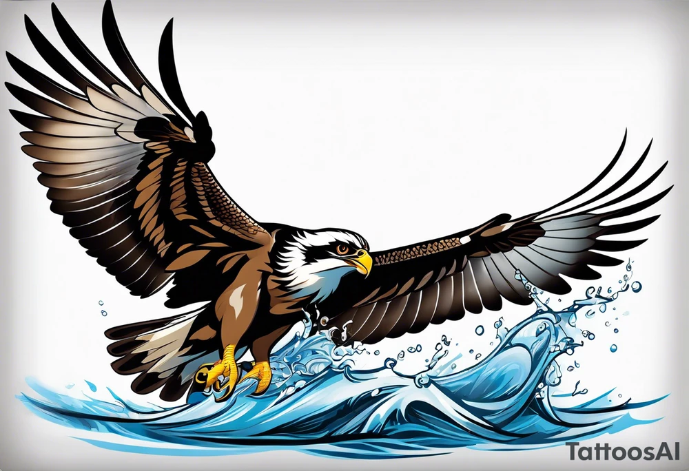 osprey catching fish tattoo idea