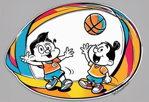 Dad playing basketball with 2 kids tattoo idea