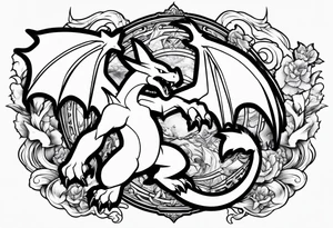 charizard fight pikachu tattoo idea