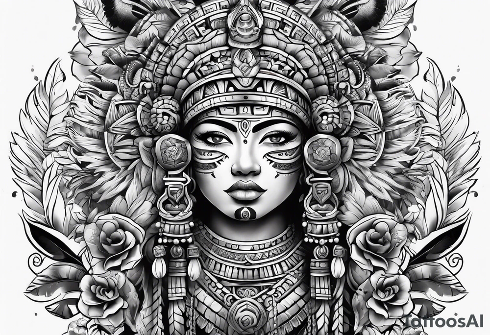 mayan sleeve tattoo idea