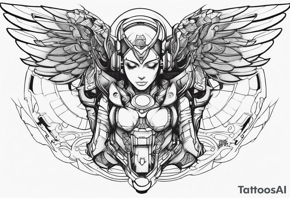 cyborg angel tattoo idea