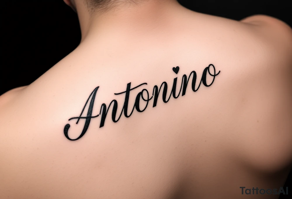 Make me a tattoo design with my husbands name Antonio that shows my love is always and forever for a female tattoo idea