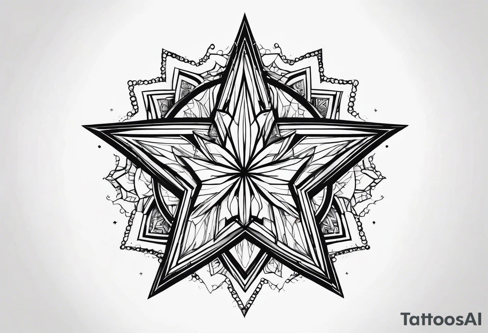 outline drawing of a star tattoo idea