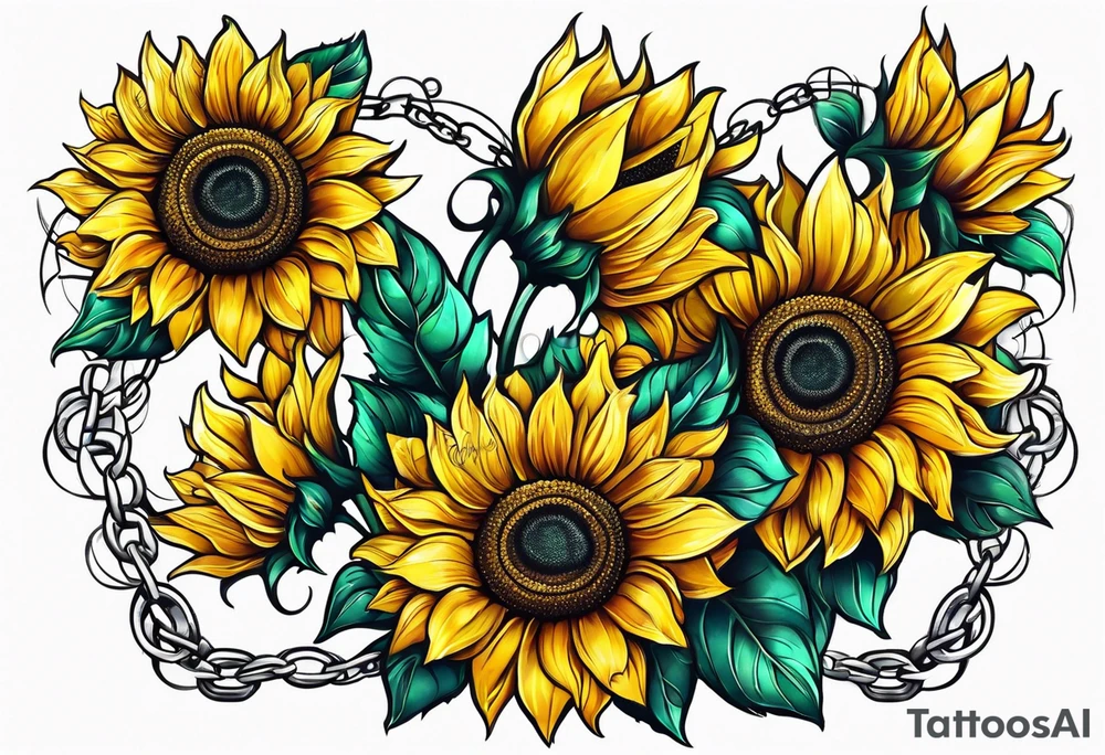 Sunflower chain tattoo idea