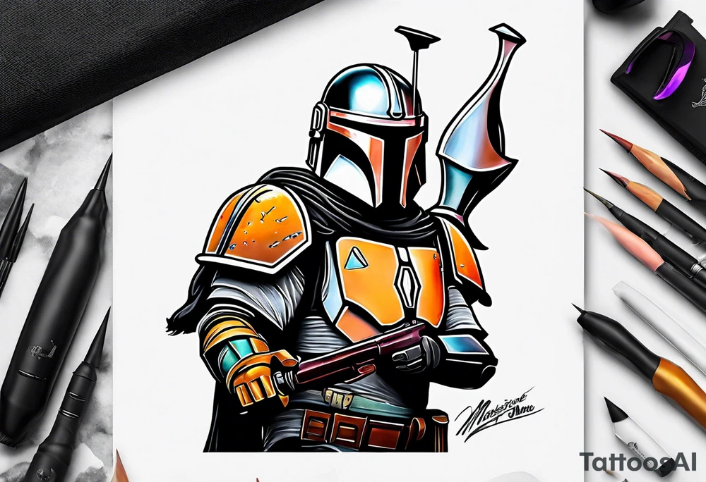 Mandolorian hunting tattoo idea