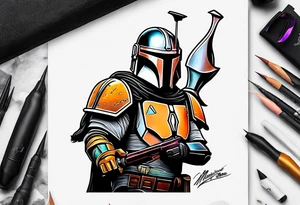 Mandolorian hunting tattoo idea