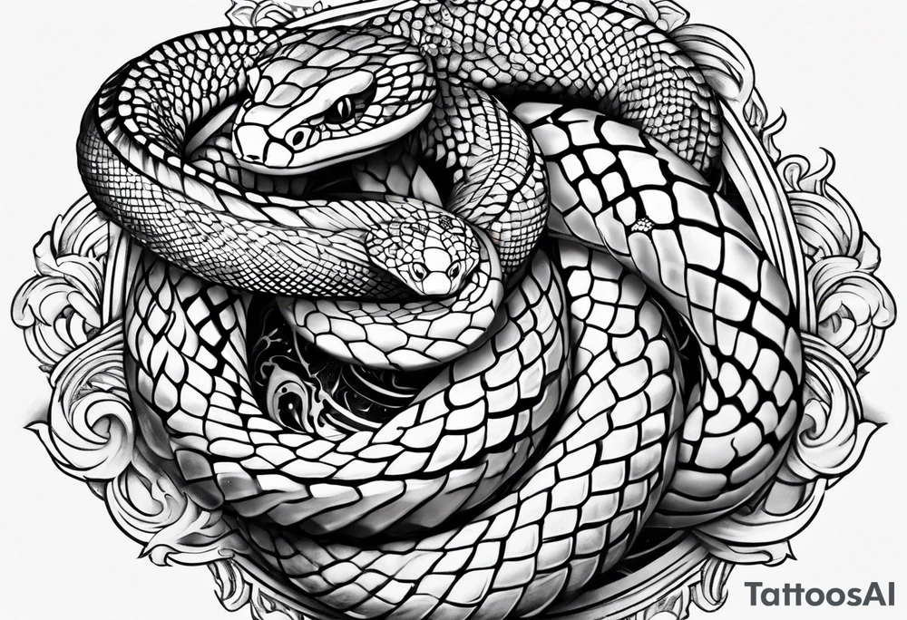 snake fast slithering from above simple tattoo idea