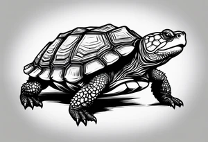 alligator snapping turtle, front view tattoo idea