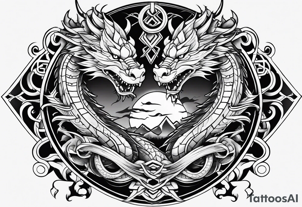 roaring dragons tattoo idea