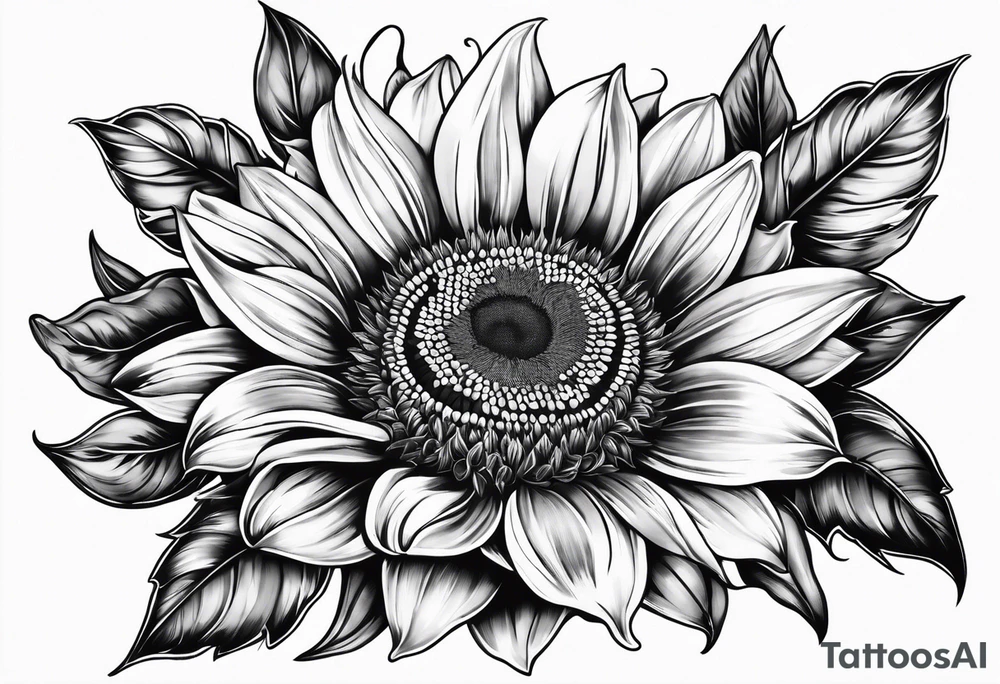 Sunflower, Rose, Lily tattoo idea