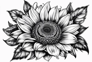 Sunflower, Rose, Lily tattoo idea