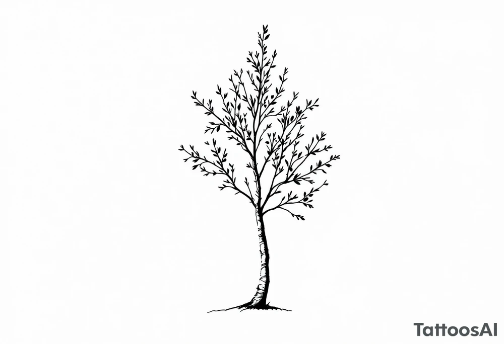 small birch tree tattoo idea