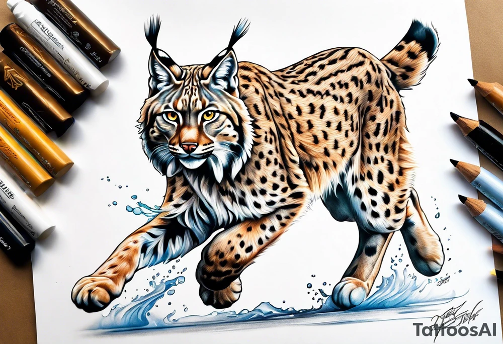 Lynx running tattoo idea