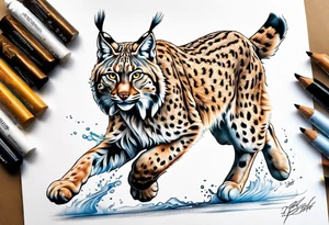 Lynx running tattoo idea