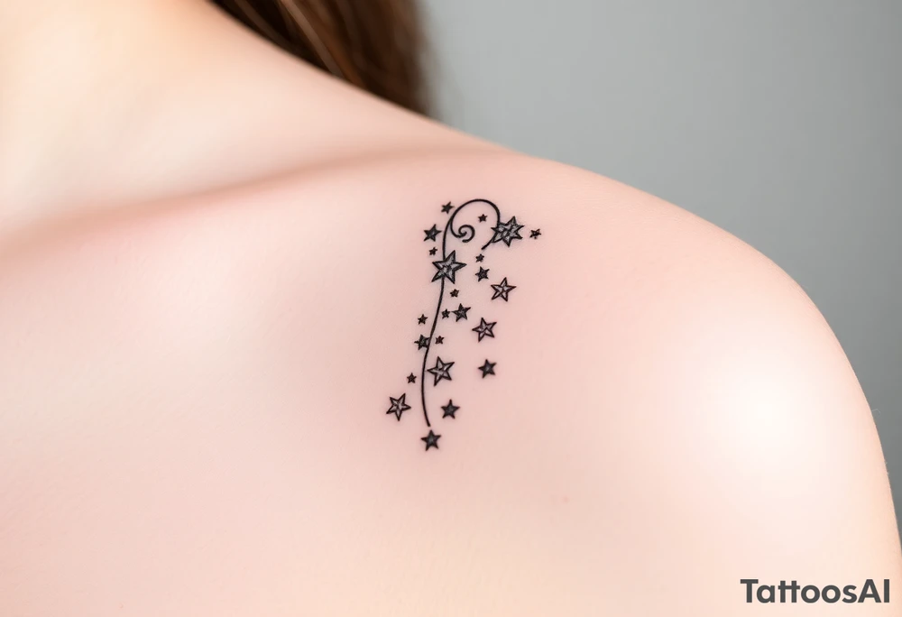 Cascade of stars swirl tattoo idea