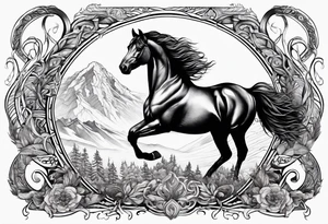 Horse and Yggdrasil tattoo idea