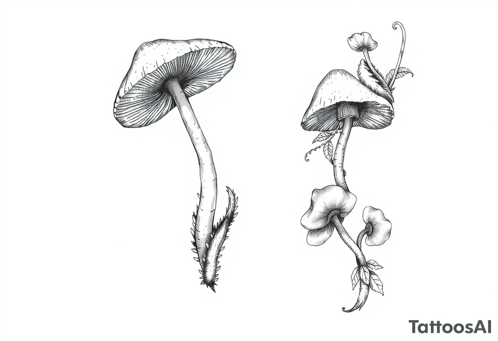 Mushroom vintage tattoo idea
