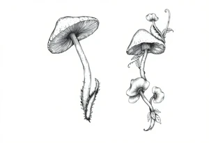 Mushroom vintage tattoo idea