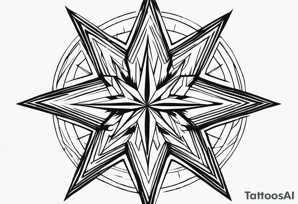 North Star in minimalistic Design tattoo idea