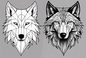 half wolf half eagle tattoo idea