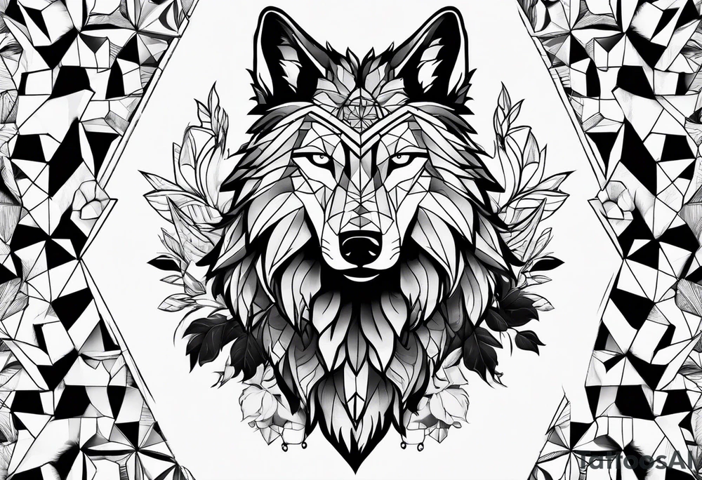 Badass wolf wearing sunglasses tattoo idea