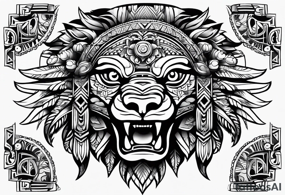 Aztec animal tattoo idea