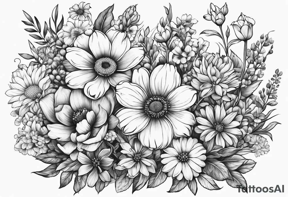Wild flower garden tattoo idea