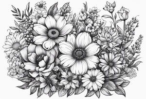 Wild flower garden tattoo idea
