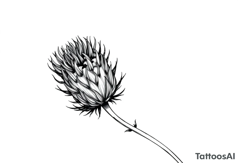 thistle minimalist tattoo idea