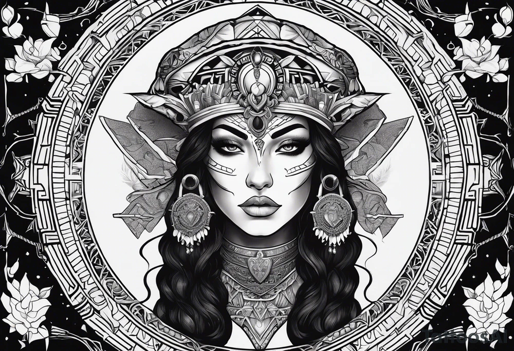 kali ma, alien goddess, valkrye, aries, pirate, divine feminine, zenza resonance, pachamama, lotus azul, blank panther, eagle, skull, 5D, nueva gaya, dna 12 tattoo idea