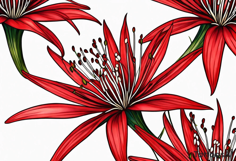 Red spider lilies tattoo idea