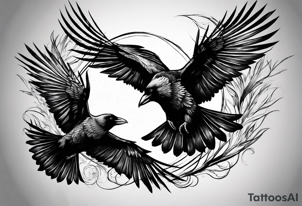 3 Flying Crows tattoo idea