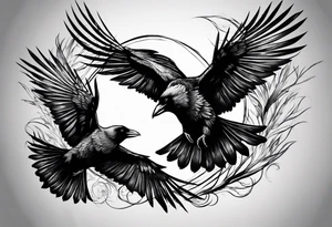 3 Flying Crows tattoo idea