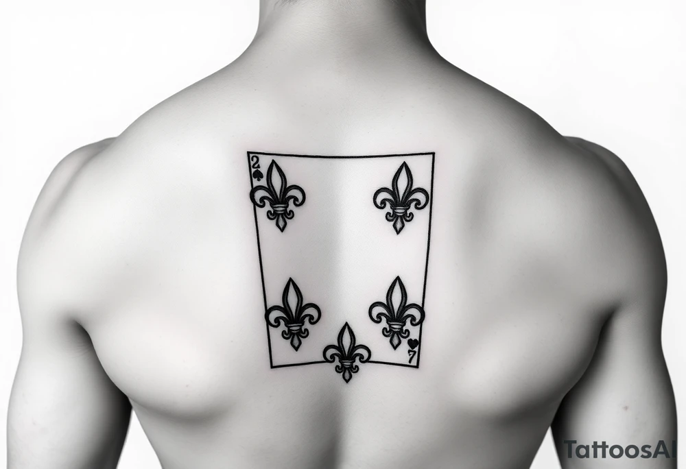 6 of hearts card with 6 fleur de lis as the hearts tattoo idea