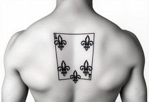 6 of hearts card with 6 fleur de lis as the hearts tattoo idea