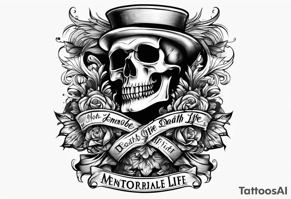 armband with these words: memorable life honorable death tattoo idea