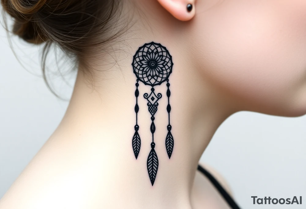 Nia letters with a dreamcatcher tattoo idea