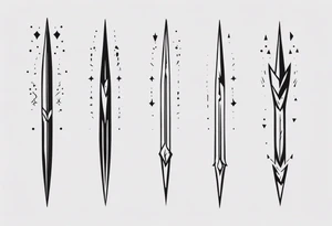 2 parallel spears pointing upwards tattoo idea