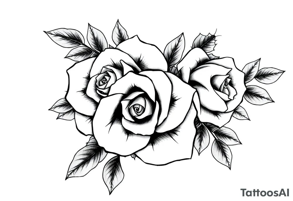 bouquet of roses tattoo idea