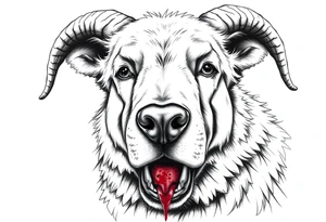 sheepdog with a bloody mouth. tattoo idea