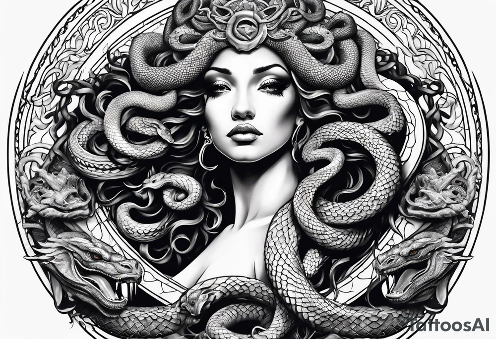 Medusa with snakes tattoo idea