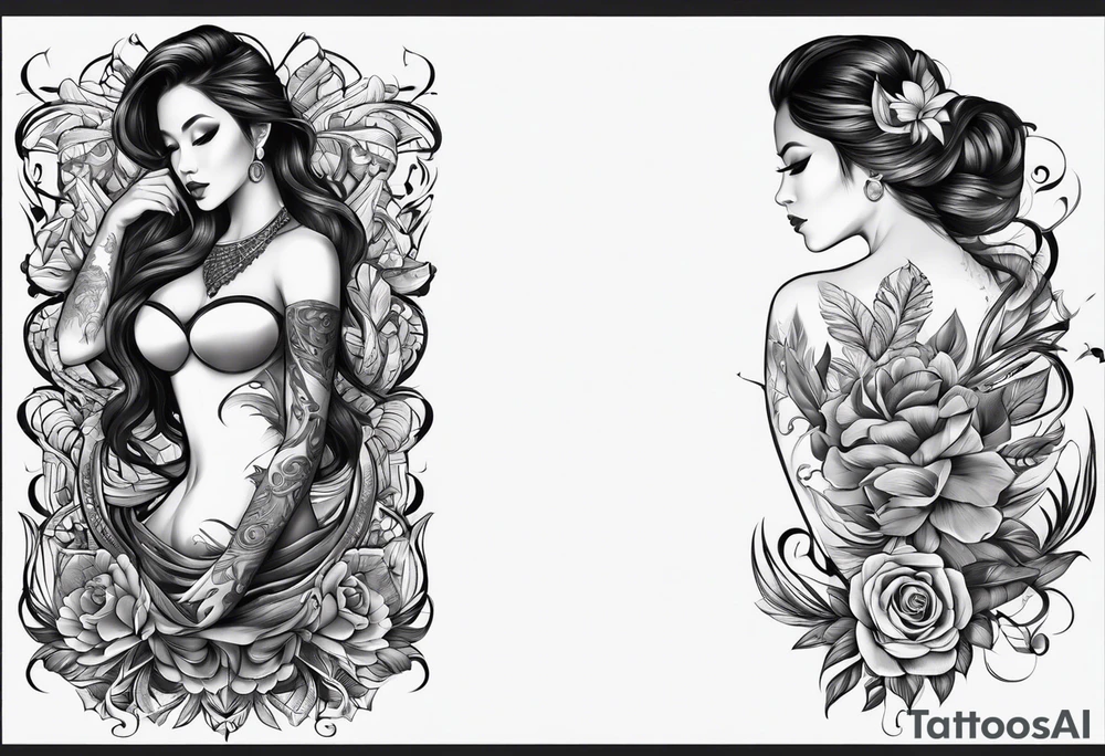 full body back tattoo rectangle tattoo idea