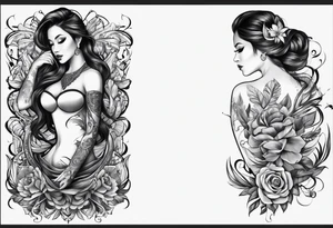 full body back tattoo rectangle tattoo idea