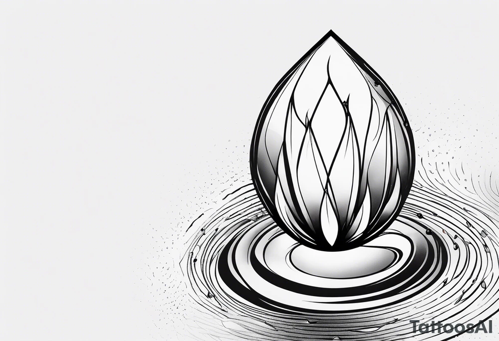 gemstone water droplet tattoo idea