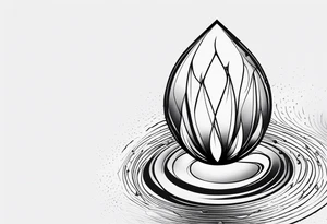 gemstone water droplet tattoo idea